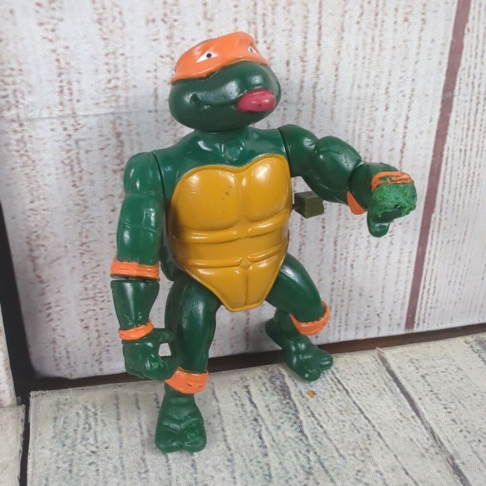 1989 Mirage Wind-Up Michelangelo Orange Ninja Turtle - Vintage Action Figure